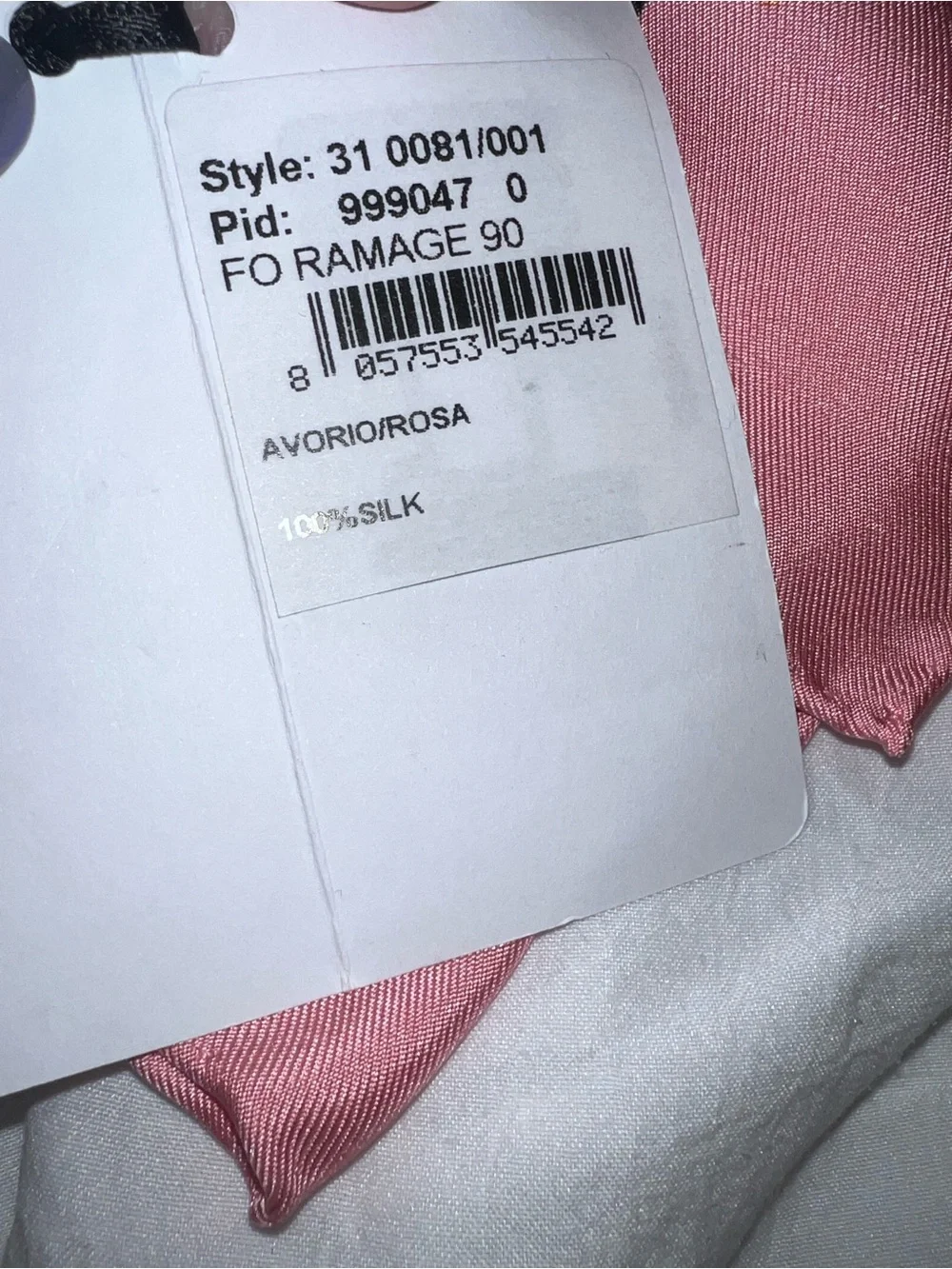 Salvatore Ferragamo Pink Silk Bandeau with Floral Accent